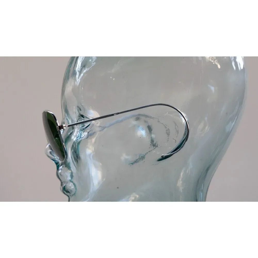 Vintage USAF United States Air Force Aviator Sunglasses Silver‎ Wrap Around Rare